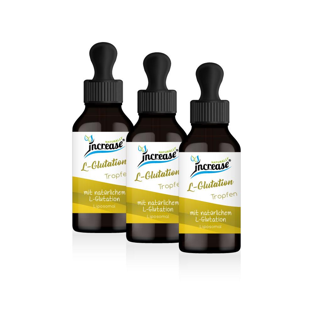 Increase Nimm 3, zahl 2 Aktion Liposomale L-Glutation Tropfen hochdosiert - 2000mg L-Glutation pro Tag (180.000mg L-Glutation in 3 Flaschen) - Keto MCT Öl