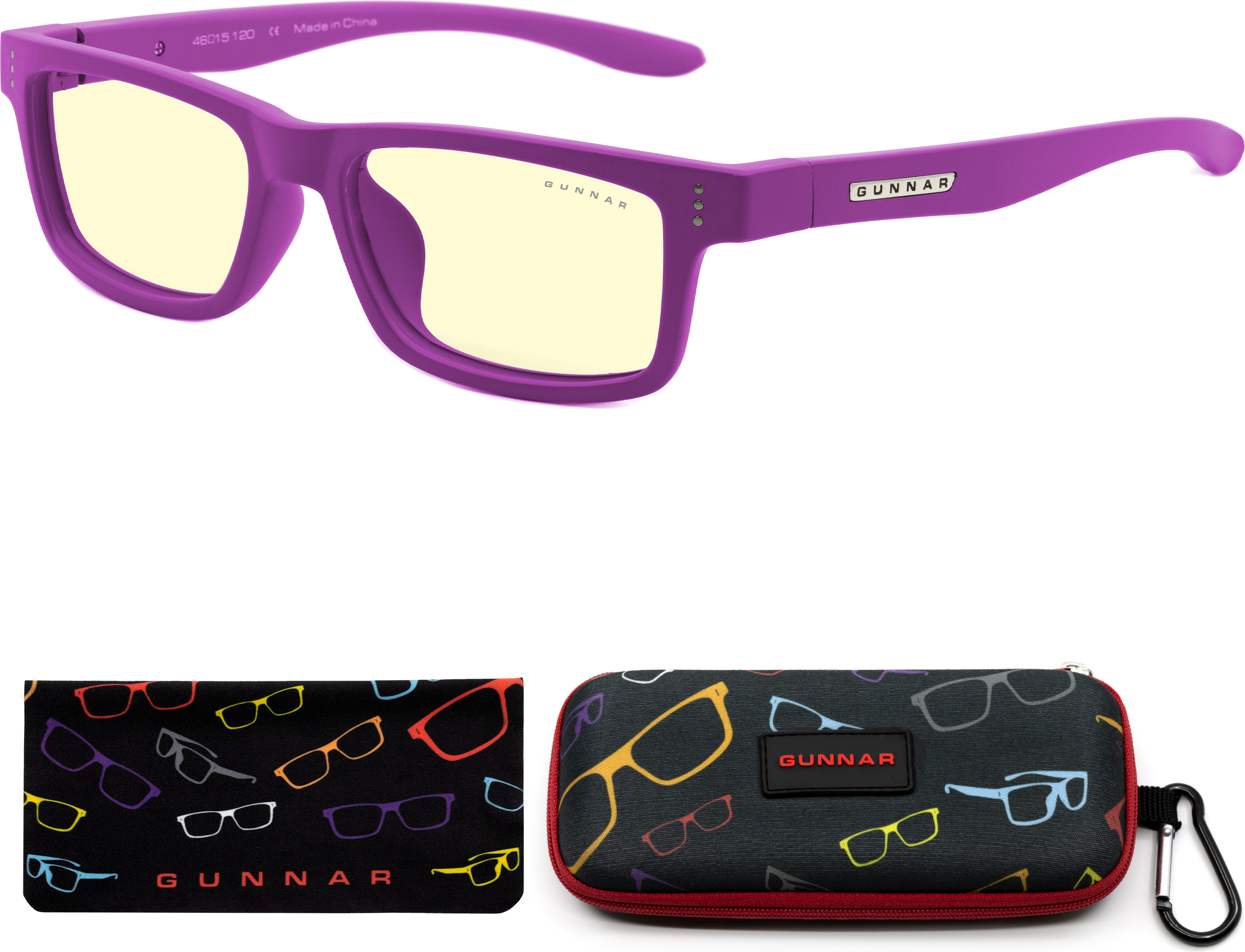 Gunnar Optiks GUNNAR Gaming- und Computerbrille - Kids - Cruz Kids Small (age 4-8) - Magenta Rahmen, Amber Linsen - Blaulichtfilter Brille, Premium Blaufilter, UV-Schutz, CRU-09601