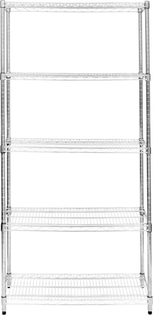 Scaffale in filo metallico a 1 livello, regolabile in altezza, per