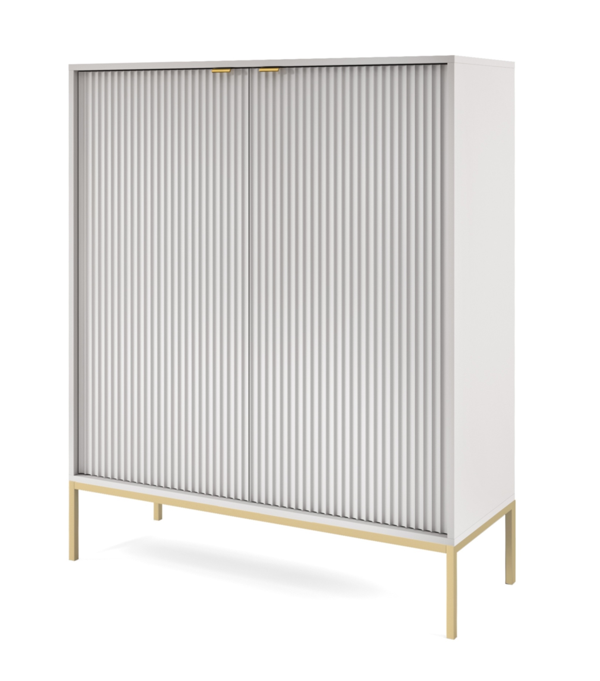 AX LIVING Modern Kommode Eternas K104 mit Lamellenfront 104 cm Grau N2097