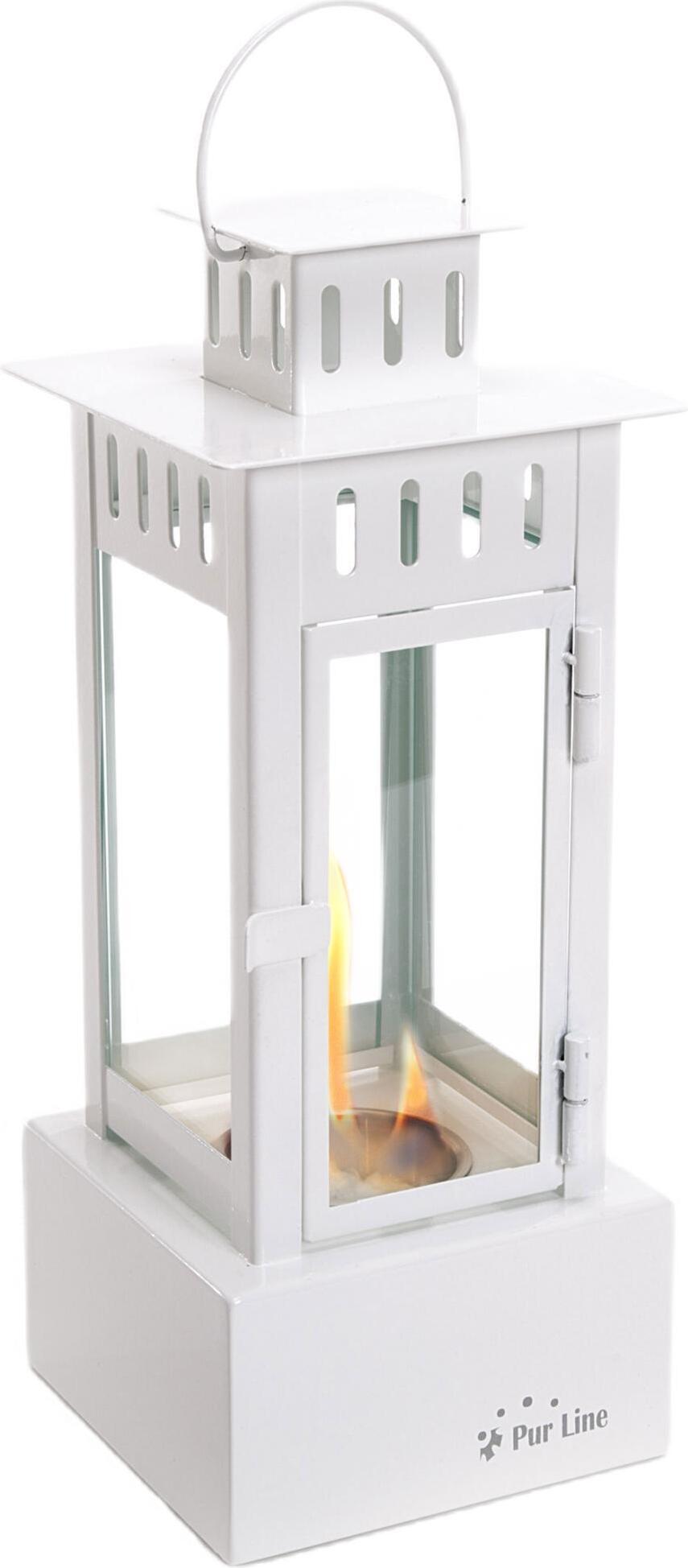 Purline Ethanol-Kamin in Laternenform aus Edelstahl