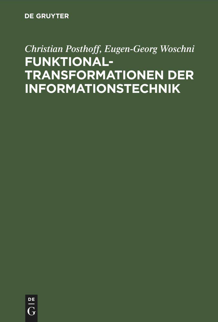 De Gruyter, Mercury Learning And Information Funktionaltransformationen der Informationstechnik