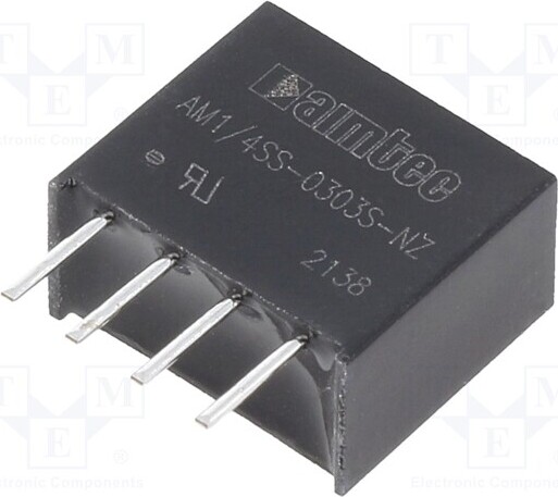 TNE 1x Wandler: DC/DC UEing: 2,97÷3,63V 0,25W IAusg: 76mA AM1/4SS-0303S-NZ DC/DC Wler _1GH_AM1/4SS-0303S-NZ