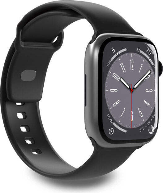 PURO ICON - Elastický remienok pre Apple Watch 42/44/45/49 mm (S/M a M/L) (čierny)