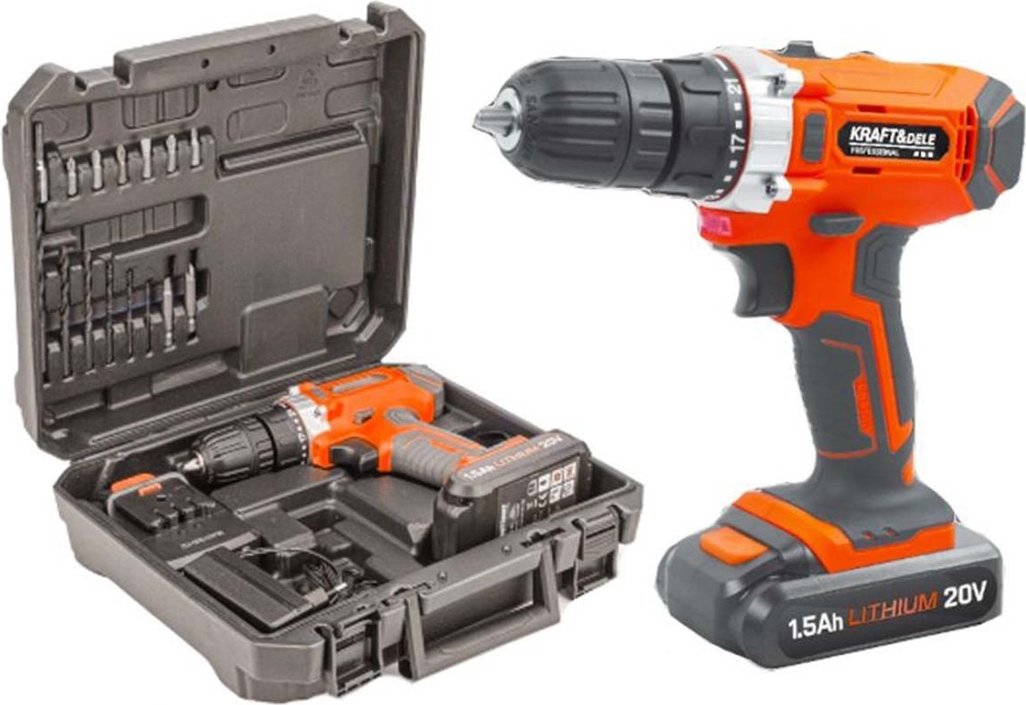 AKU vŕtačka - skrutkovač 20V 2x1.5Ah + bity vrtáky | KD3067