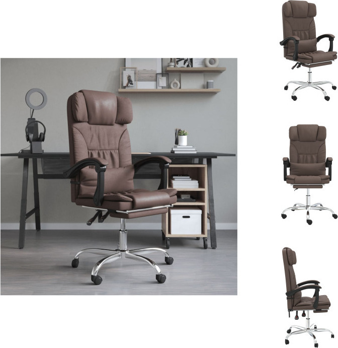 vidaXL Kancelárske kreslo s masážnou funkciou hnedá Imitácia kože - Kancelárske kreslá