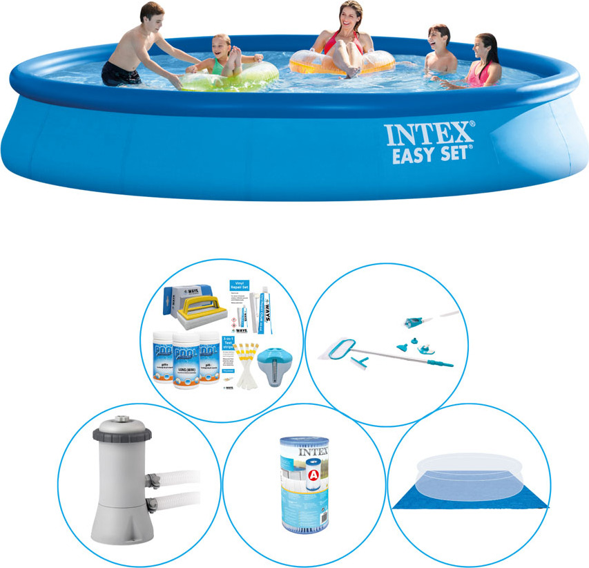 Bazén vrátane príslušenstva - 6 kusov - Intex Easy Set Round 457x84 cm
