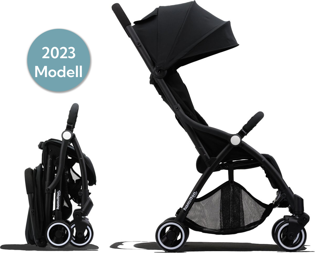 Kinderwagen Hamilton by yoop S1 Plus Schwarz - Leichtgewicht Buggy - MagicFold™ Technology S1 PLUS-Black