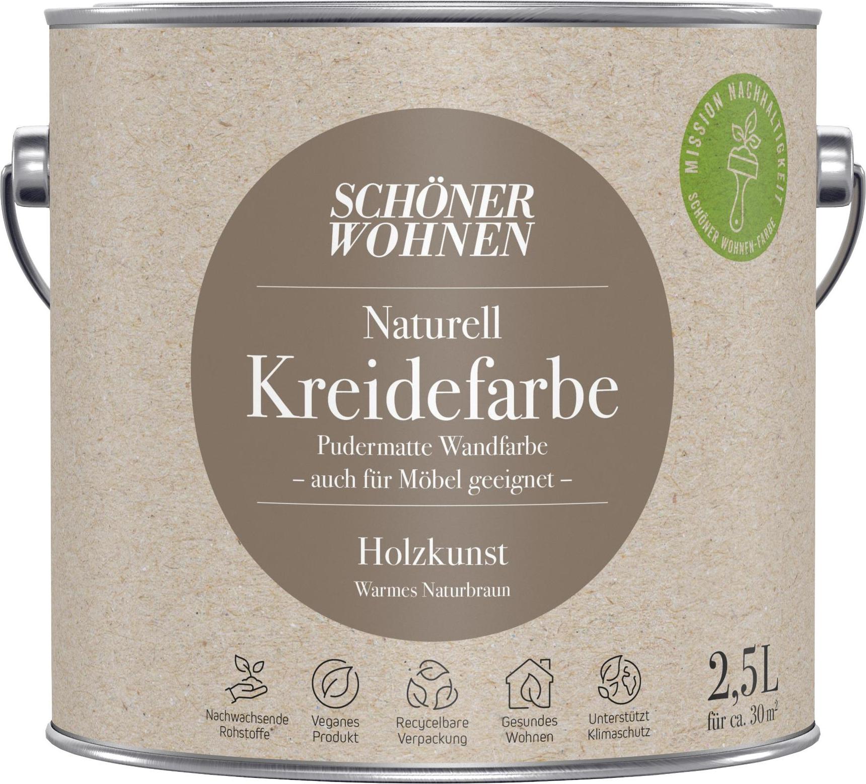 Schöner Wohnen Kollektion Schöner Wohnen Naturell Kreidefarbe 2,5 Ltr. Holzkunst warmes Naturbraun 9474.02,5.8587 Holzkunst