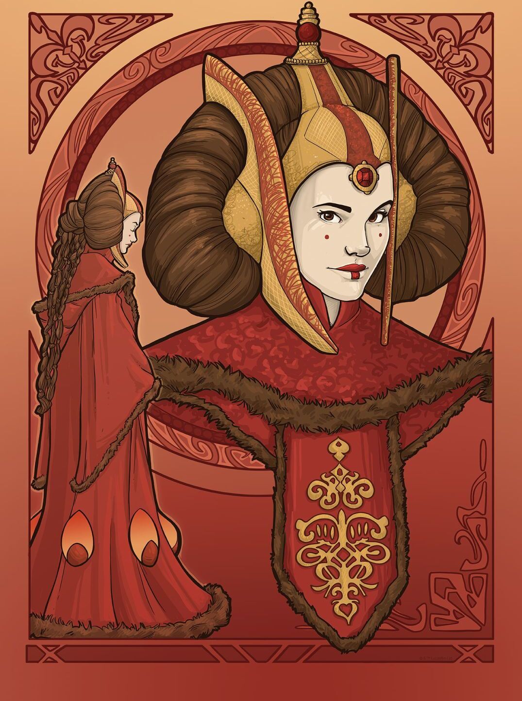 Disney Poster Star Wars Padmé Amidala Rot - 612866 - 50 cm x 70 cm