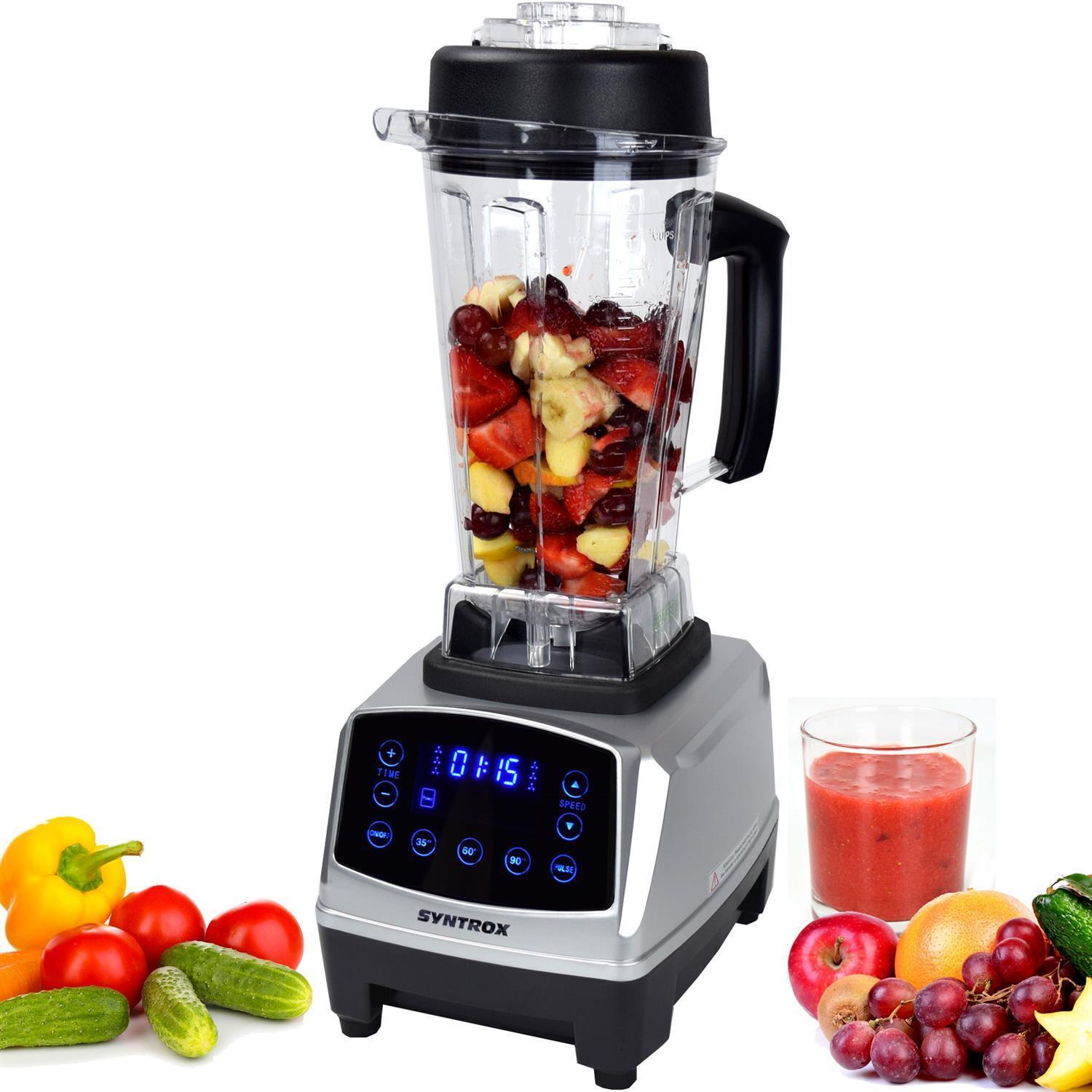 Syntrox Germany Digital Quibbo Hochleistungsmixer | 1500W, 40.000 U/Min | 2L BPA-frei | 7 Programme | Silber & Schwarz Kitchen-Chef-MX-1500W-D-Quibbo