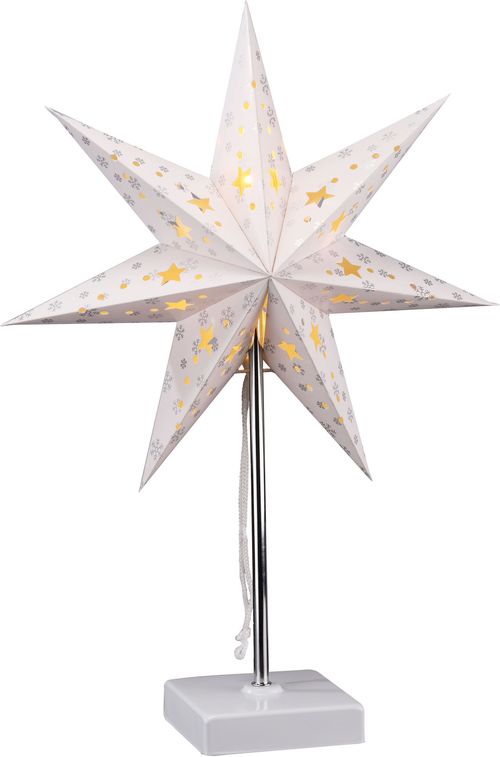 Spetebo 1.08 LED Papierstern 35x16 cm - Papierstern mit Standfuß