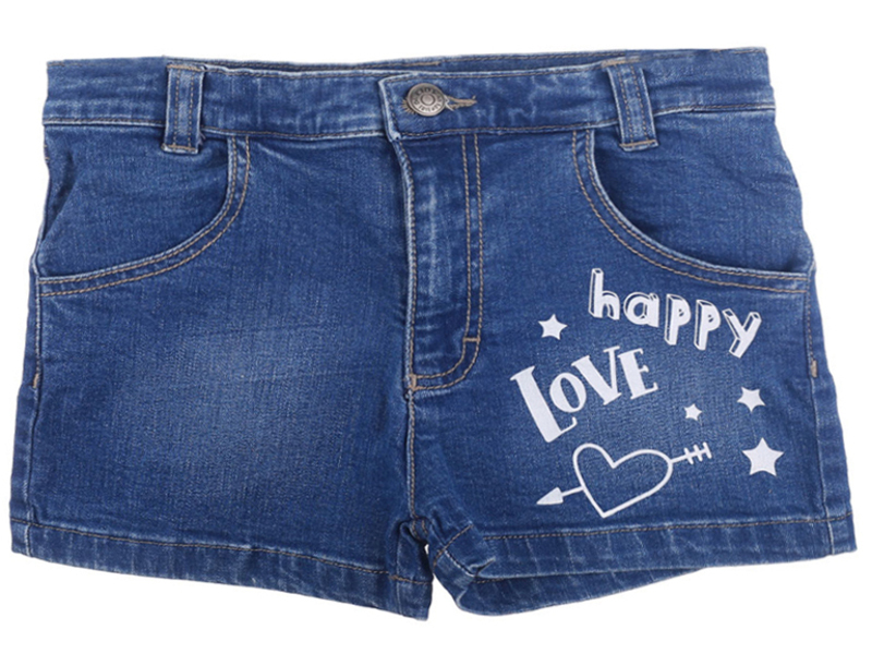 PÜTTMANN GMBH & CO. KG Top Model Shorts Mädchen Blau Gr.152 – Happy Love Design – Bequeme Sommer-Shorts mit Herz-Print