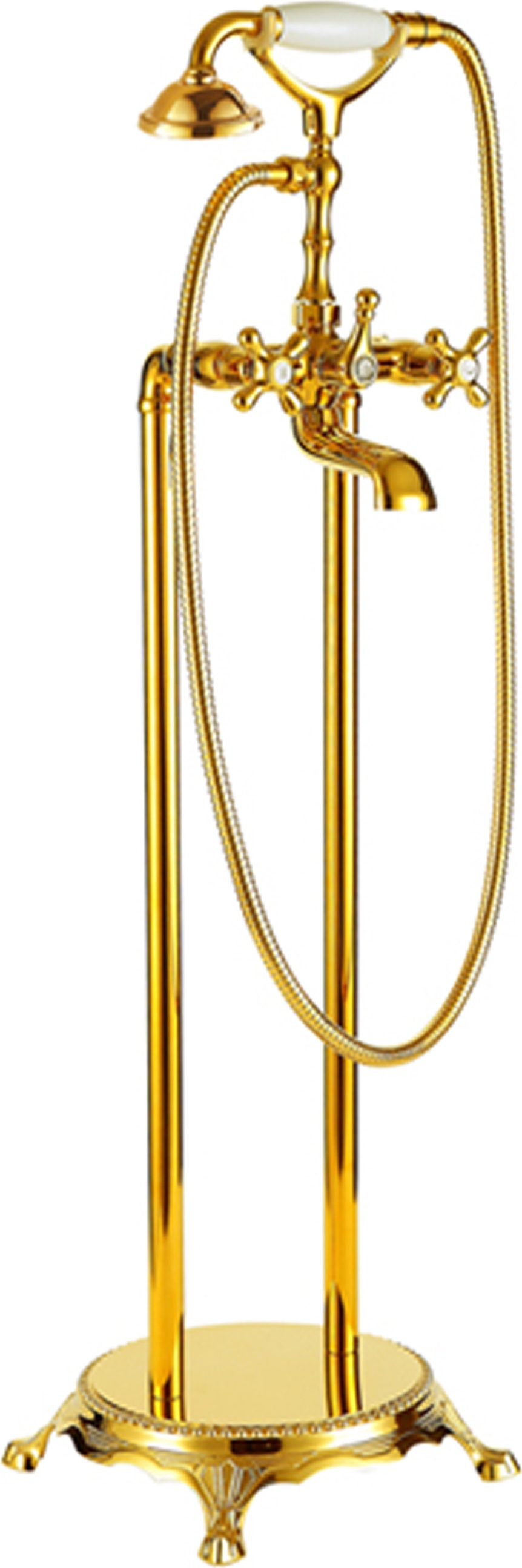 Standarmatur freistehend Wannenarmatur rund Armatur 1414 Gold