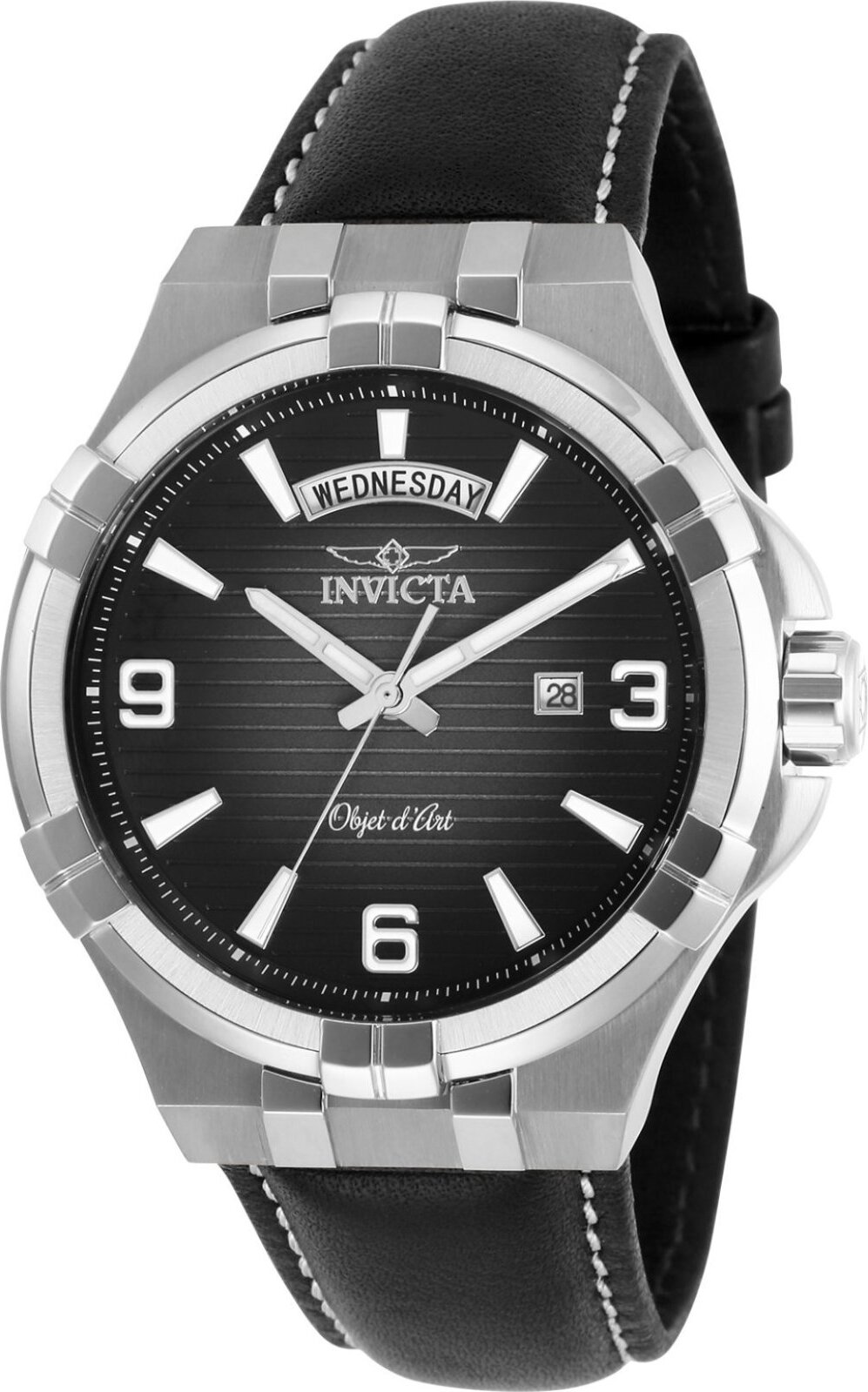 Invicta Objet D Art 30183 - Pánske Náramkové Hondiky - Quarz - Nerezová oceľ s čiernym ciferníkom - 44mm