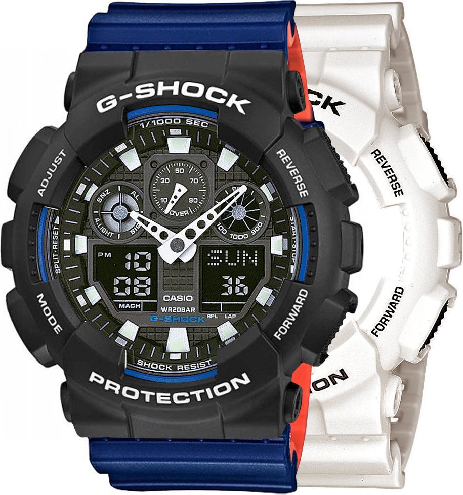 Hodinky Casio G-Shock SET GA-100B-7AER + BEZEL 10508136 + PÁS 10527467 20BAR