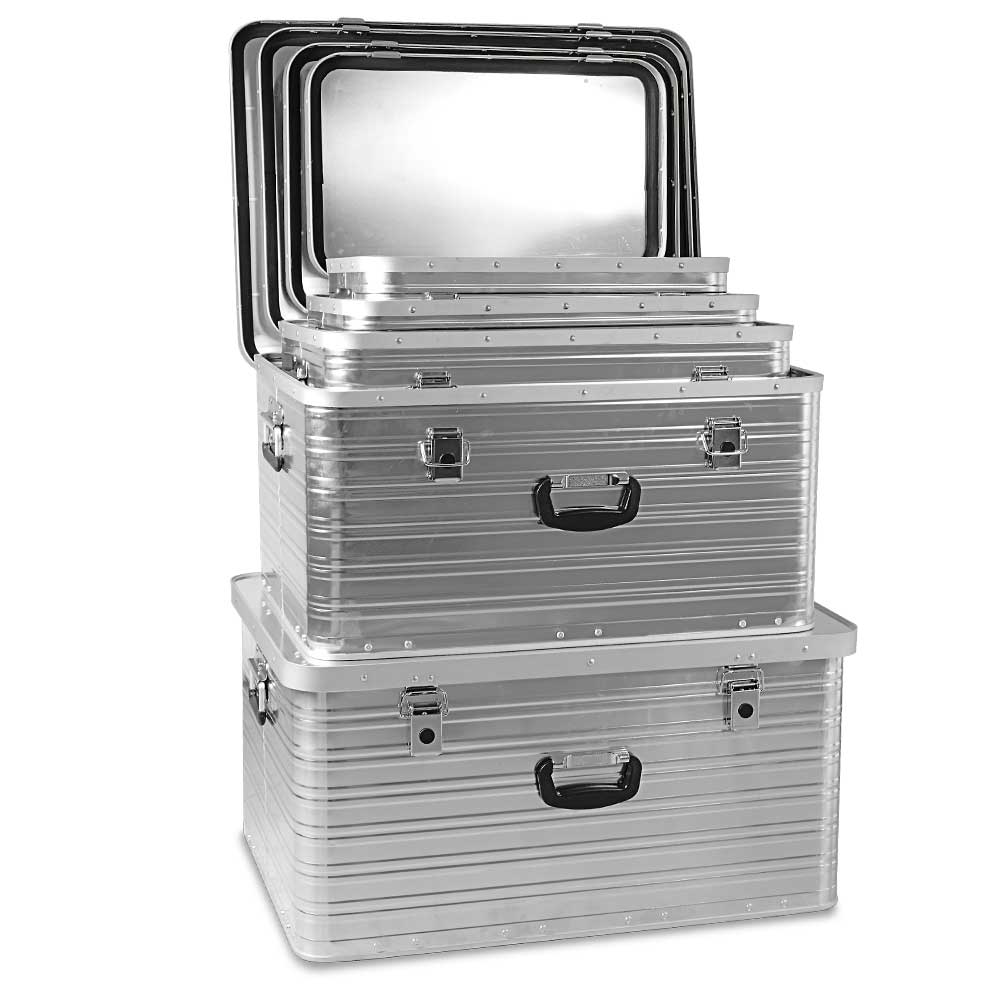 BRB Lagertechnik 5 Aluboxen, 27 Liter, 45 Liter, 69 Liter, 101 Liter und 141 Liter 75639