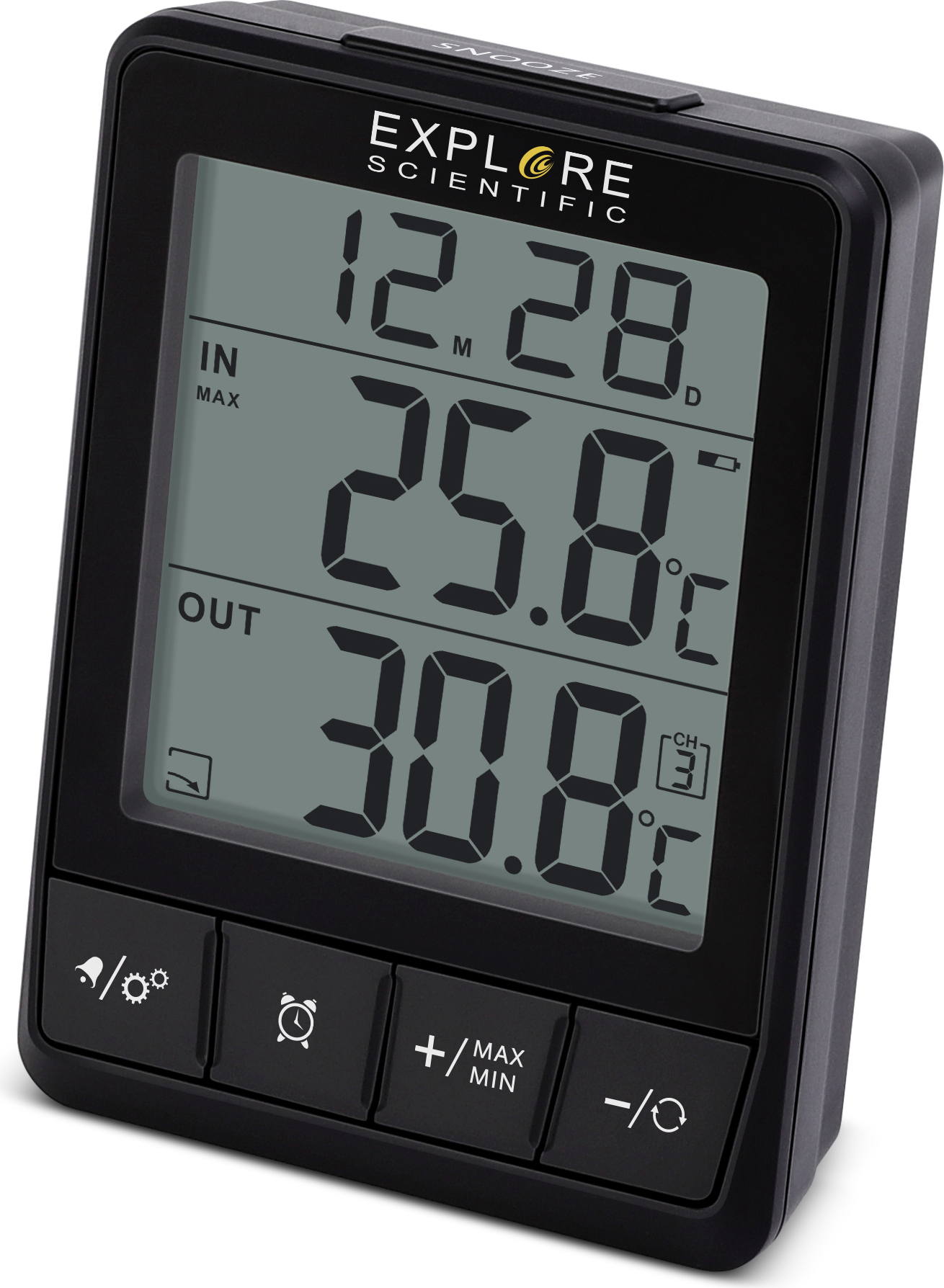 Explore Scientific OXS082, Elektronisches Umgebungsthermometer, Drinnen, °C, Digital, Schwarz, 70 mm
