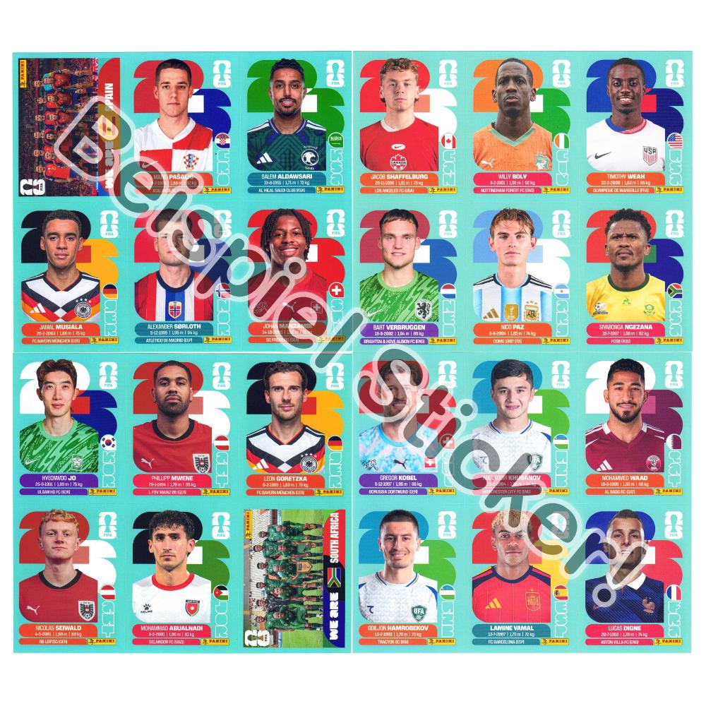 Panini Fifa World Cup 2026 - WM Sammelsticker - 24 verschiedene Sticker