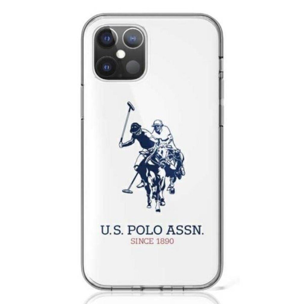 US Polo Assn Big Double Horse Logo - puzdro na iPhone 12 / iPhone 12 Pro (biele)
