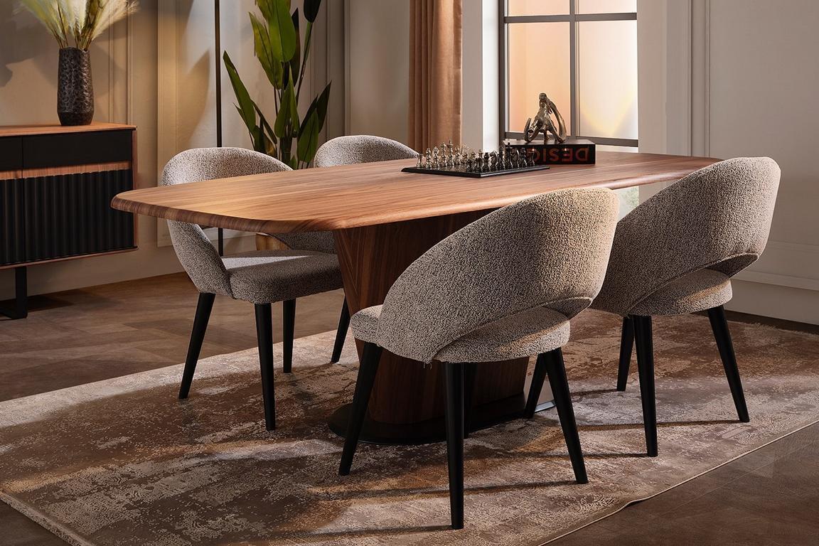 AEA Komplette Esszimmer Garnitur Rechteckiger Esstisch 4x Polster Stühle JVM4069424175615