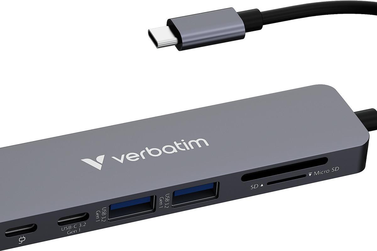 Verbatim 32158, USB 3.2 Gen 1 (3.1 Gen 1) Type-C, HDMI, USB 3.2 Gen 1 (3.1 Gen 1) Type-A, USB 3.2 Gen 1 (3.1 Gen 1) Type-C, Microsd (transflash), MicroSDHC, MicroSDXC, SD, SDHC, SDXC, 5000 Mbit/s, 3840 x 2160, 3840 x 2160 px