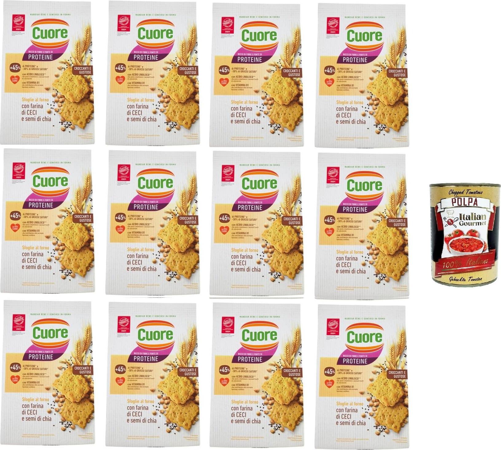 Cuore Sfoglie al forno con farina di Ceci e semi di chia Gebackener Blätterteig mit Kichererbsenmehl und Chiasamen 12x170 g + Italian Gourmet polpa 400g L1-WP6D-8UDT