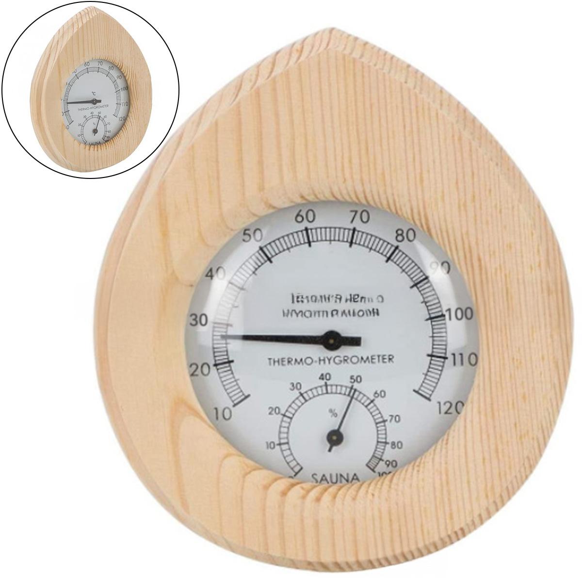 Slyrun Sauna Thermometer Hygrometer,Holz-ThermoHygrometer Thermometer Hygrometer für Bad Sauna Raum Accessoire KAUF-QYSP-BH553-029