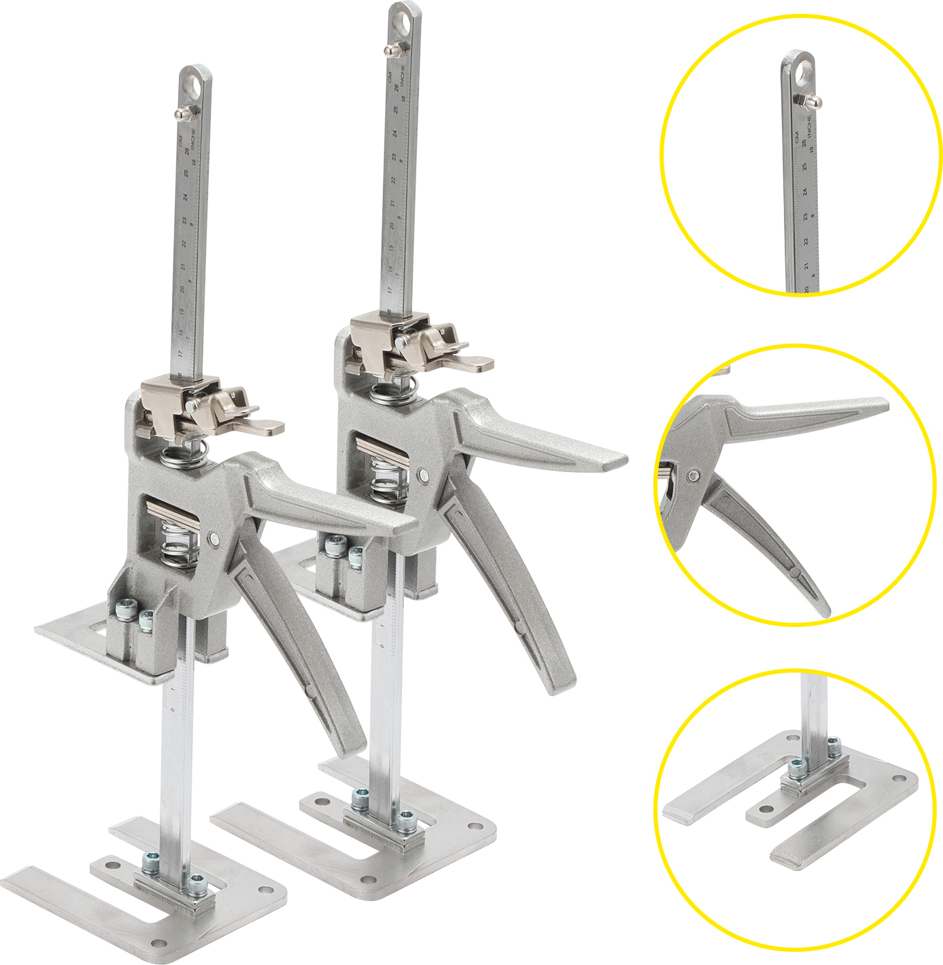 Hengda 2x Handwerkzeugheber Gipskartonplatten Hebevorrichtung Schrankheber Bis 150Kg, Einstellbar 0cm-23cm RL-HG10574-2-HD