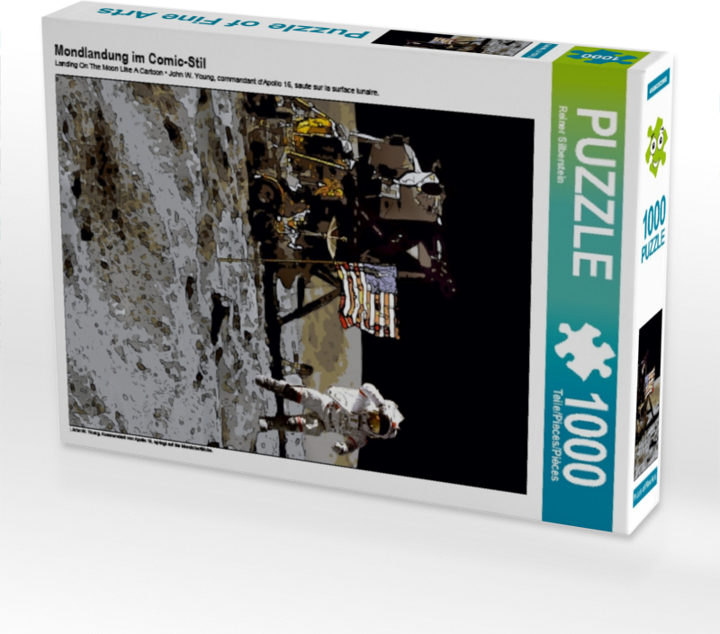 Calvendo Mondlandung im Comic-Stil 1000 Teile Puzzle hoch 480x640mm, Silberstein Reiner; 7330217