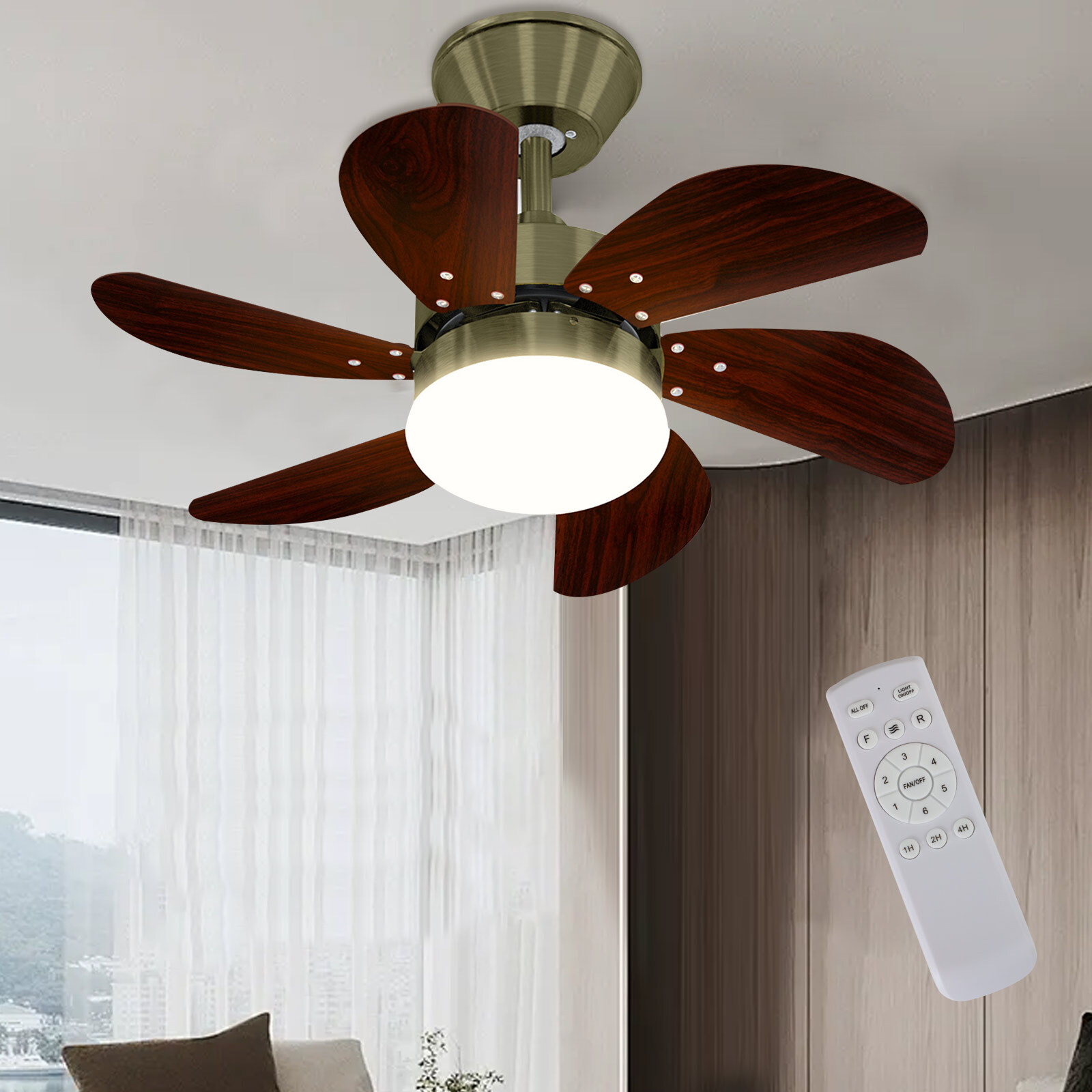 Ventilateur de plafond silencieux Ventilateur Plafond Dimmable avec