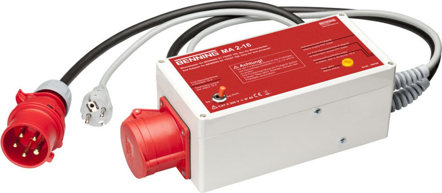 BENNING Messadapter Schutzkontakt-Stecker - CEE-Cara-Kupplung Benning BENNING MA 2-16 Rot 044160