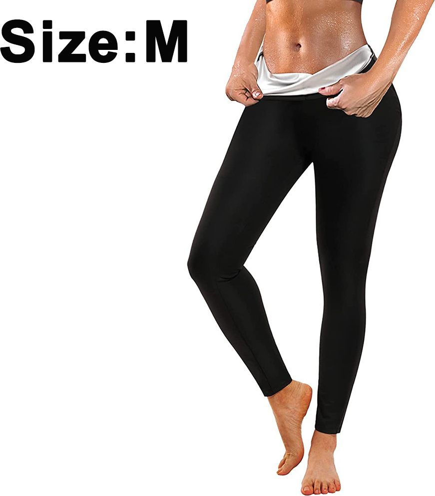 Vyydsdzhg Yoga Hosen Damen Sauna Hosen, Schwitzhose Zum Abnehmen, Taille Control Lauf-Tights für Yoga, Weiche Fitnesshose Sauna Hose Frauen Schwitzeffekt(Cropped pants style,M) Kau-VGGMWZ-107