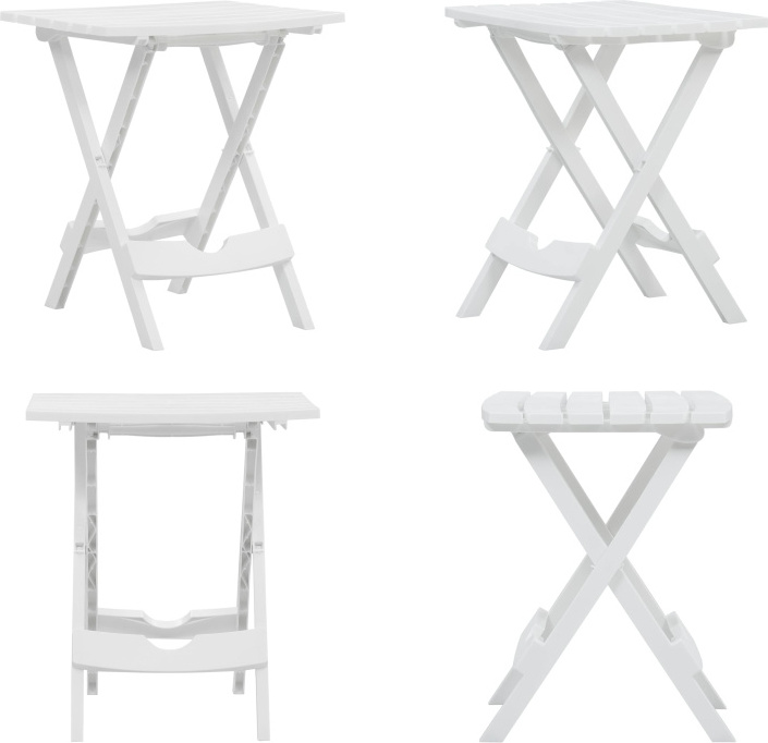 vidaXL Gartentisch Klappbar 45,5 x 38,5 x 50 cm Weiß - Klappbarer Gartentisch - Klappbare Gartentische - Gartentisch - Gartentische HL47690