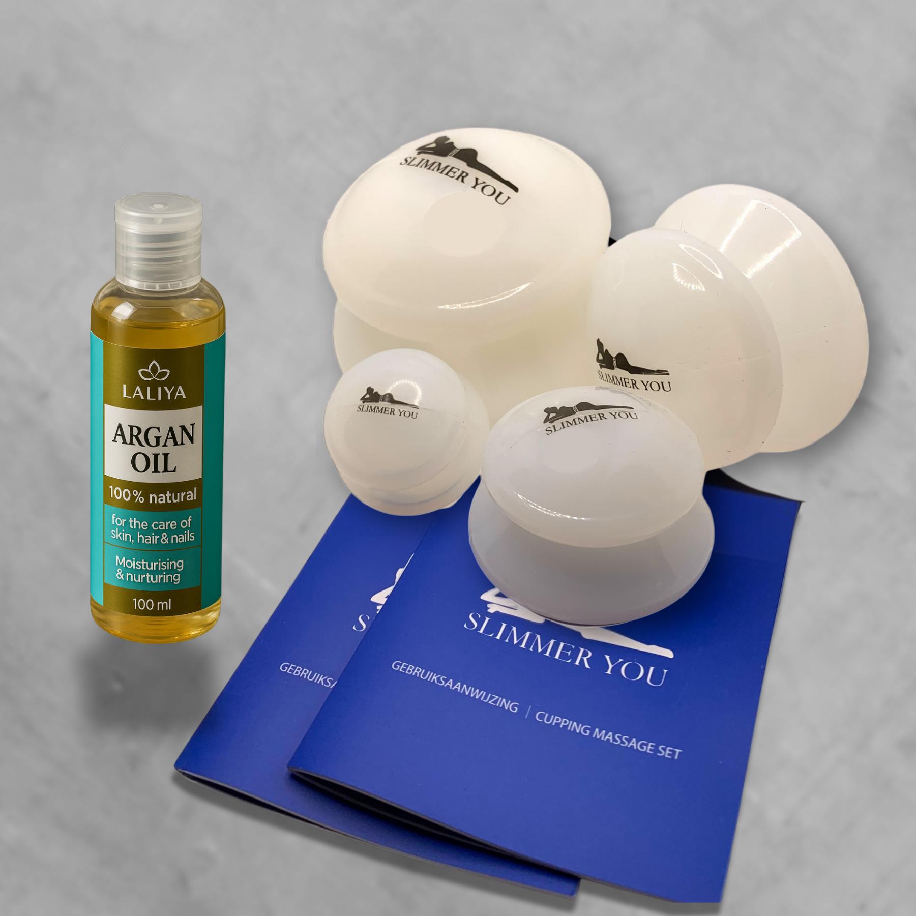 Stereo Holland Cellulite Cupping-Set mit 4 Schröpfbecher - Massageöl - Cupping - Cellulitis-Creme