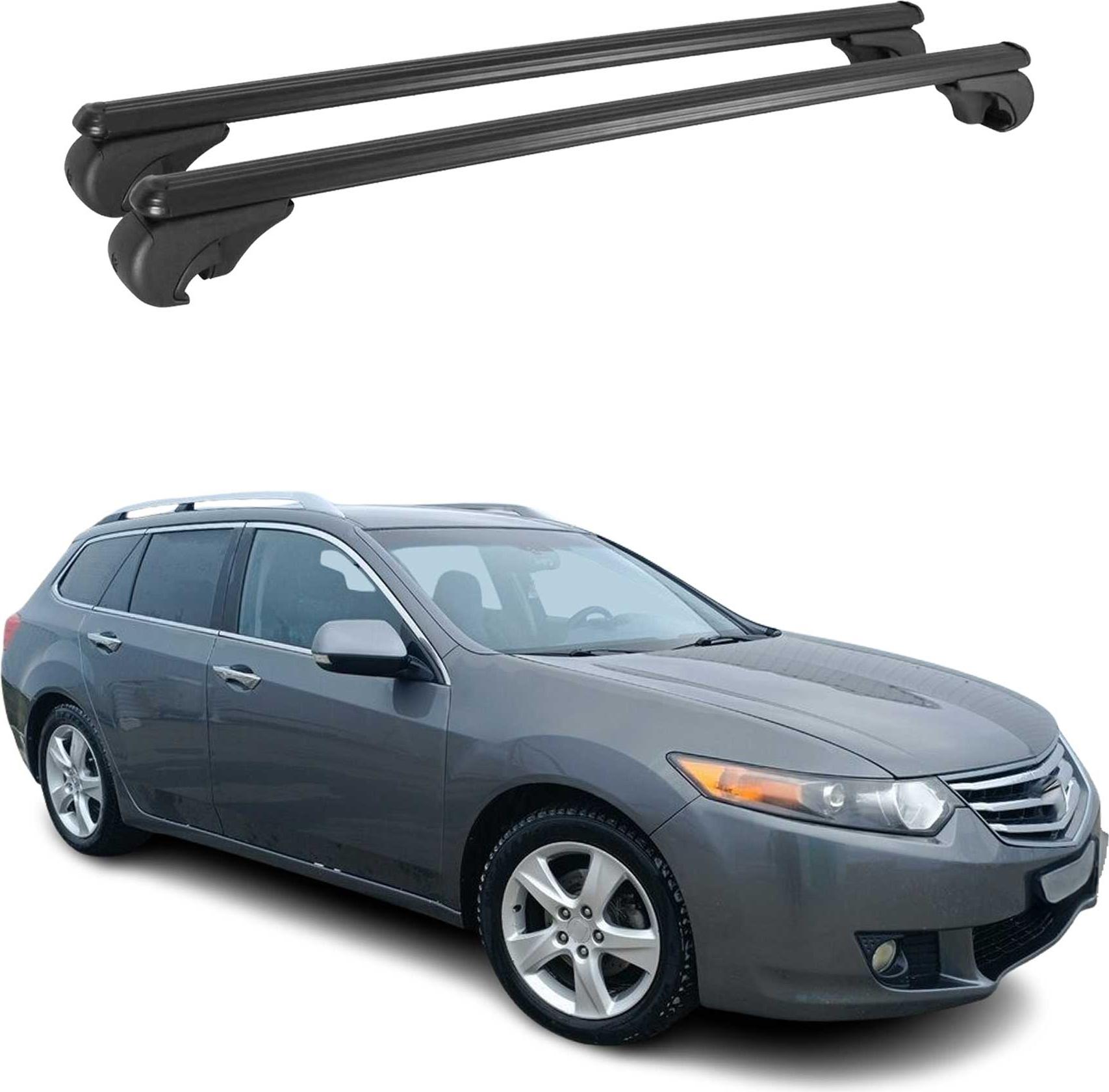 OMAC Dachträger für Honda Accord Tourer 2003-2008 Gepäckträger Aluminium Schwarz 2x 3406929MB