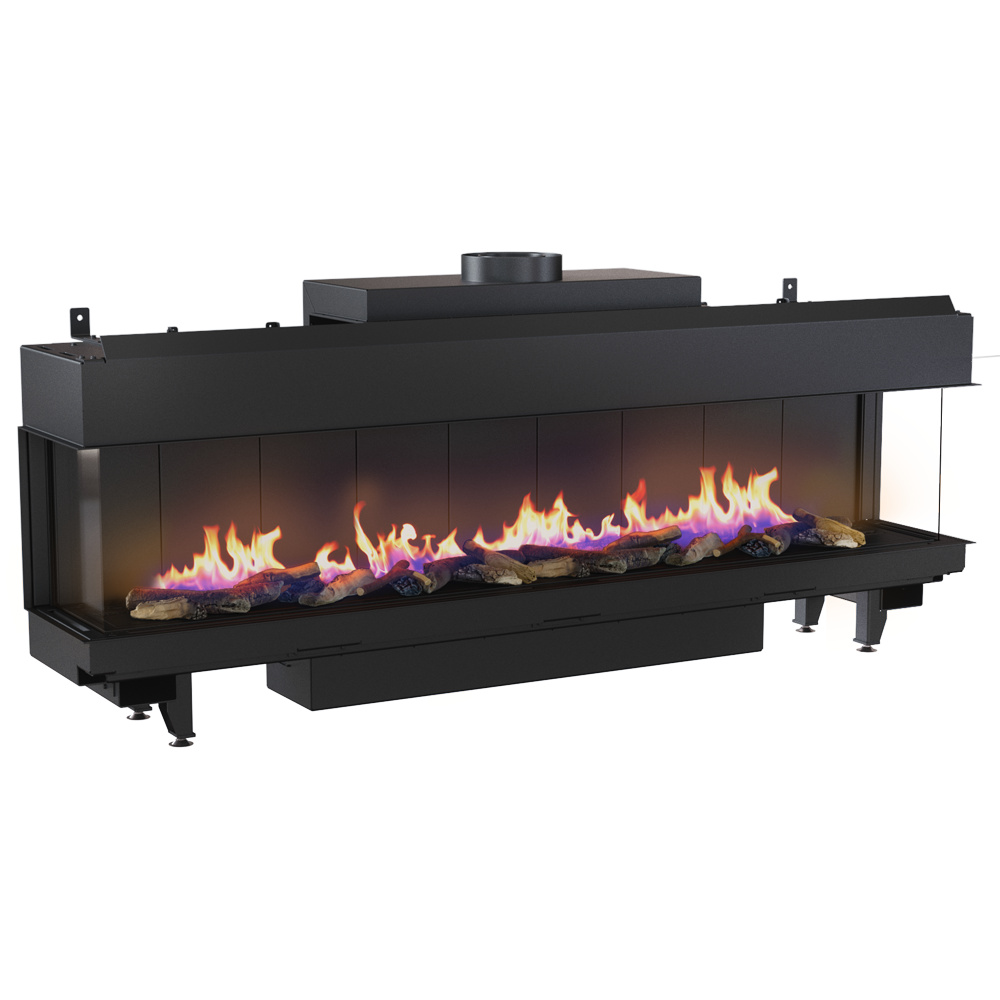 Plynový krb Leo 200 trojnásobné zasklenie zemný plyn ∅ 130/200 15 kW