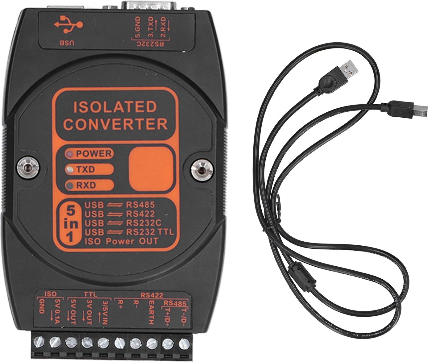 TWO TREES USB-zu-RS485-Adapter 5-in-1-Konverter, industrietaugliche Isolation, 422/232/ttl DCM2610A3Mbt Kommunikationsrate