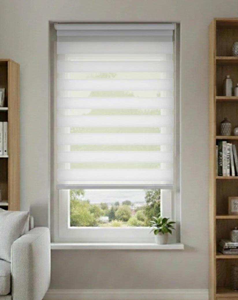 Shopper Doppelrollo Klemmfix Ohne Bohren Duo Rollo 100 x 150cm weiß Seitenzug Kette