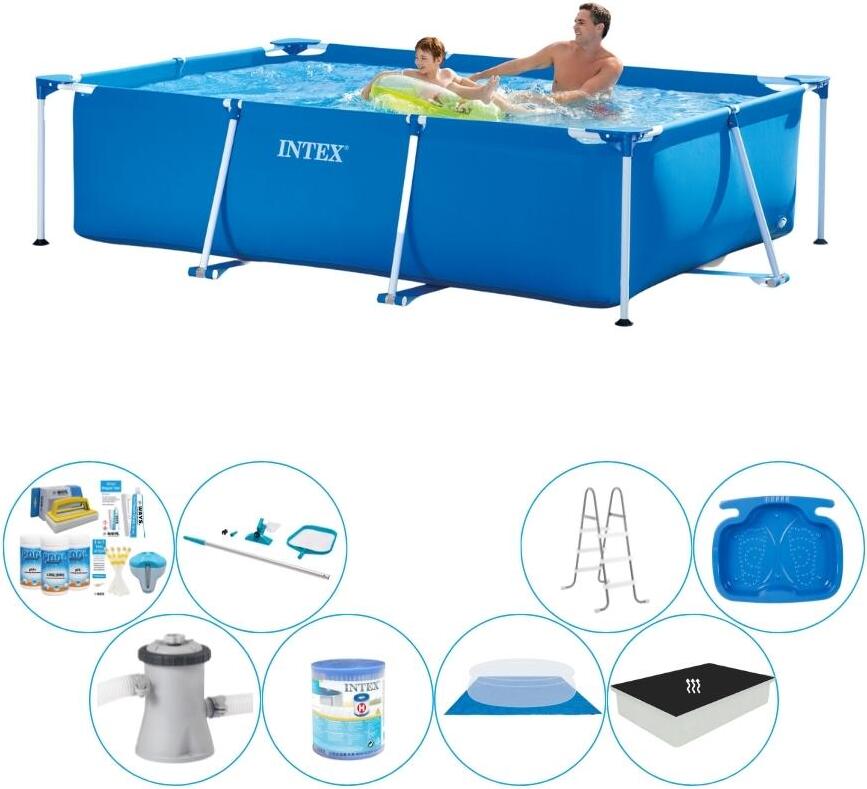 Intex Rámový bazén Rechteckig 260x160x65 cm - Sada bazénov Deluxe