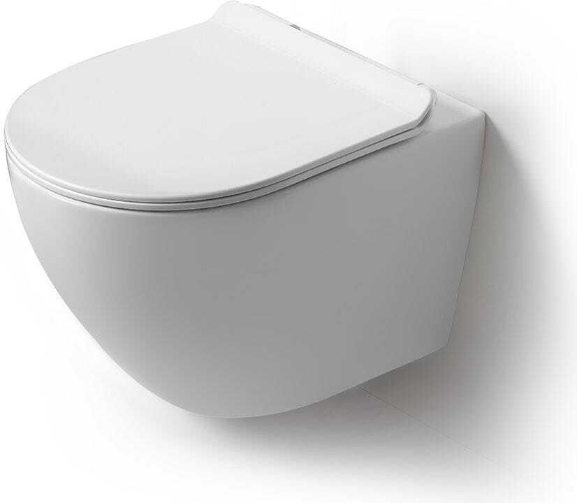 Wand-WC ohne Spülrand mit Toilettensitz | Folk