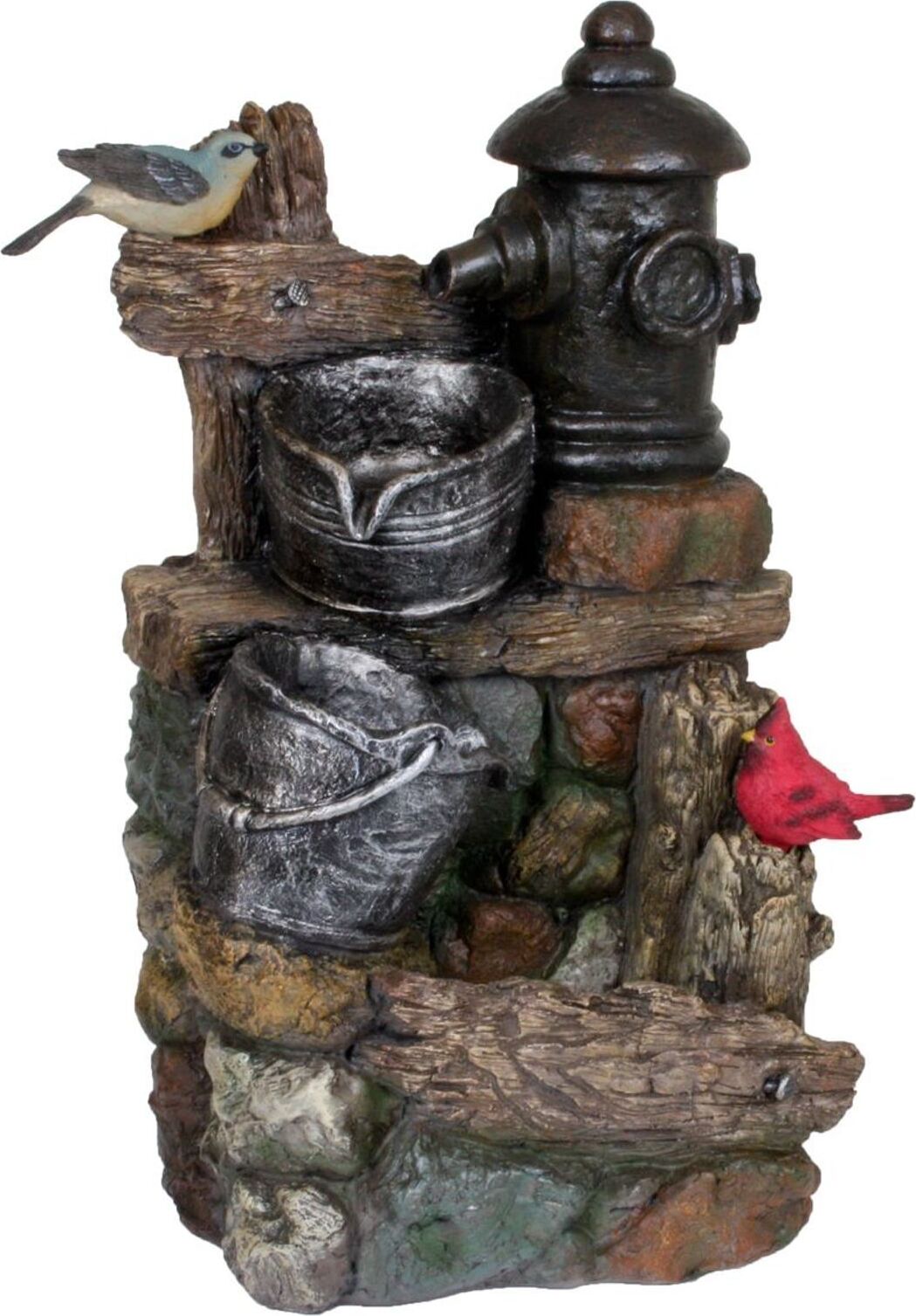 Gravidus Springbrunnen Dekobrunnen Gartenbrunnen Garten Holz-/Stein-Optik g-6025