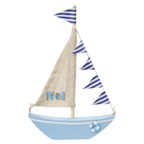 Hobbyfun Segelboot Holz hellblau 78-3270260
