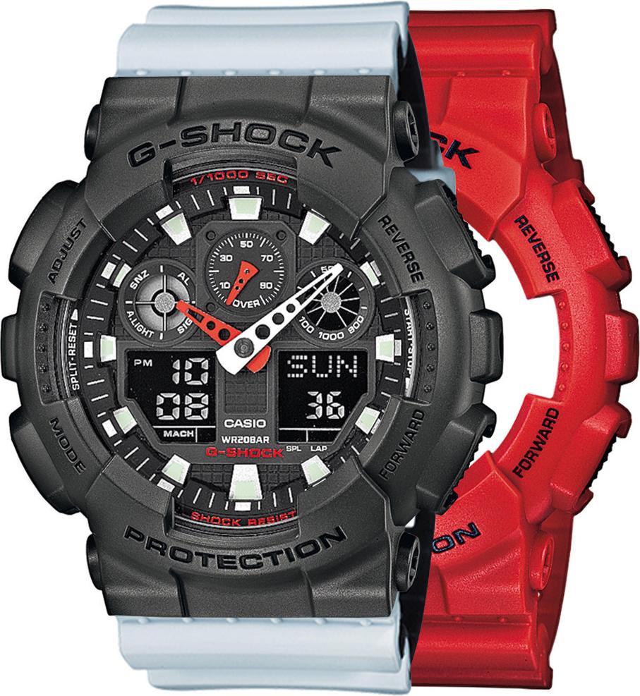 Casio G-Shock SET GA-100B-4AER hodinky + BEZEL 10467795 + BAND 10527469 20BAR