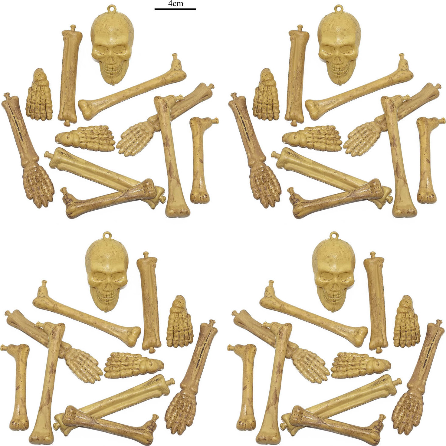 11-teiliges Halloween-Set (Skelett Teile) Heitmann (!! 4x Set !!) 25777-7021 (W)