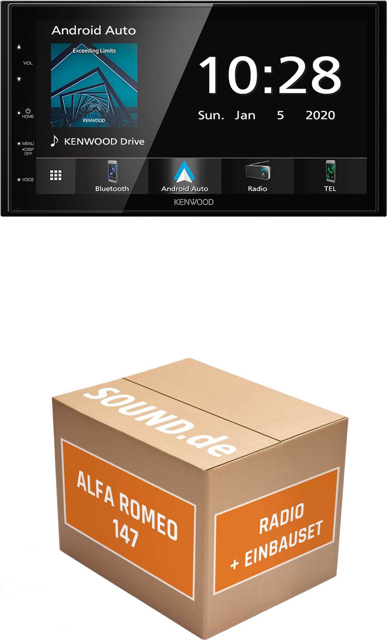 Autoradio Einbaupaket Kenwood DMX5020BTS passend für Alfa Romeo 147 + Facelift + Bose Anthrazit | Apple CarPlay Android Auto Image