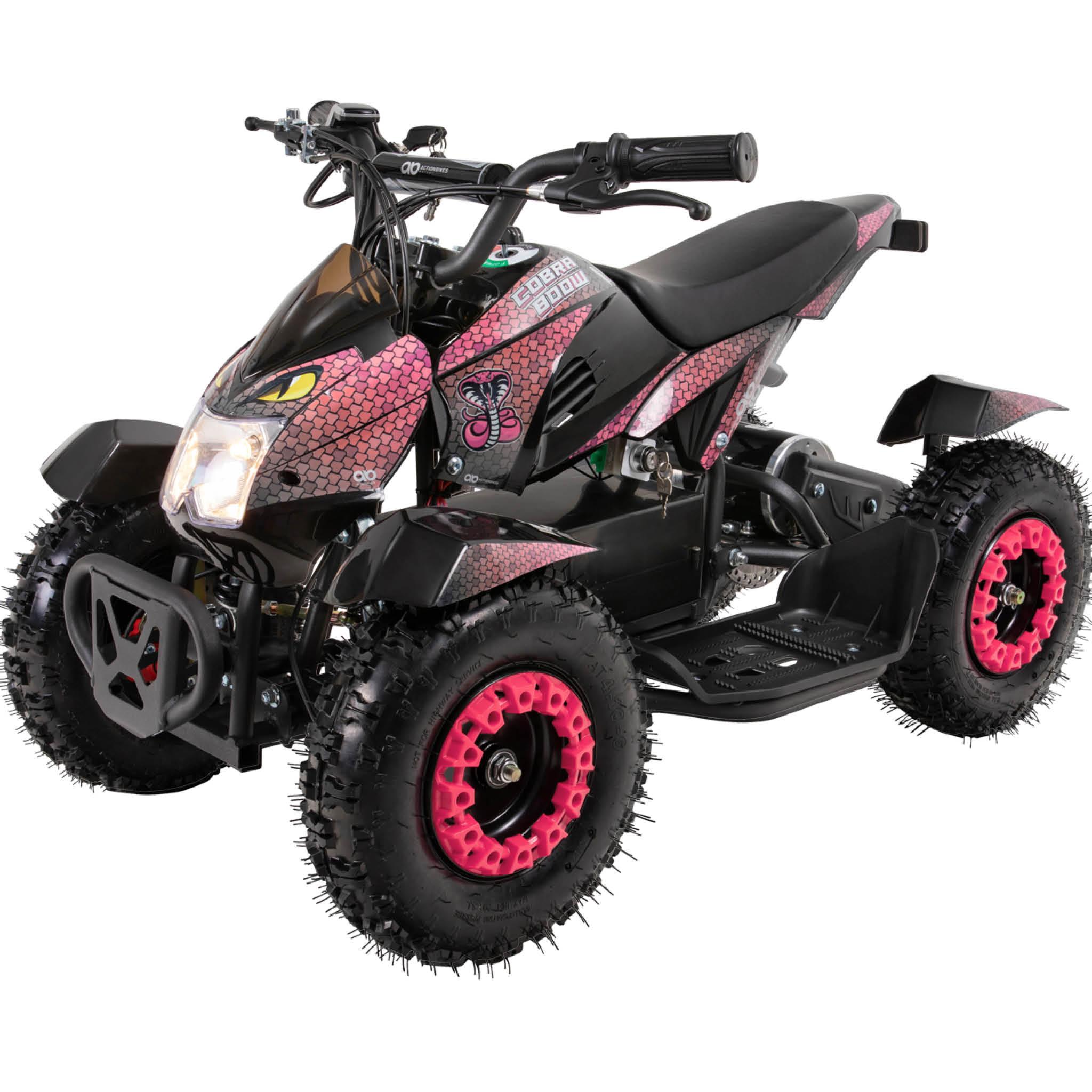 Actionbikes Motors Elektro Kinderquad Cobra | 800 Watt - Pocket Quad bis 24 km/h - Elektroquad - Kinder Fahrzeug - Mini Quad - Elektroauto - Batterie (Pink/Schwarz) PR0000296-09