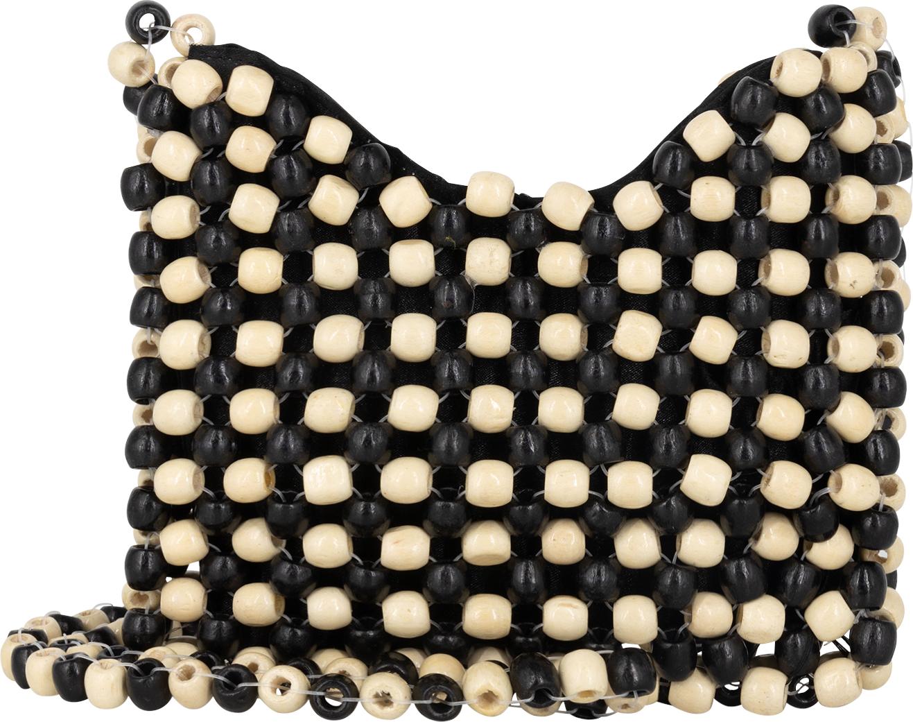 IZIA damen tasche aus perlen - beige mehrfarbig