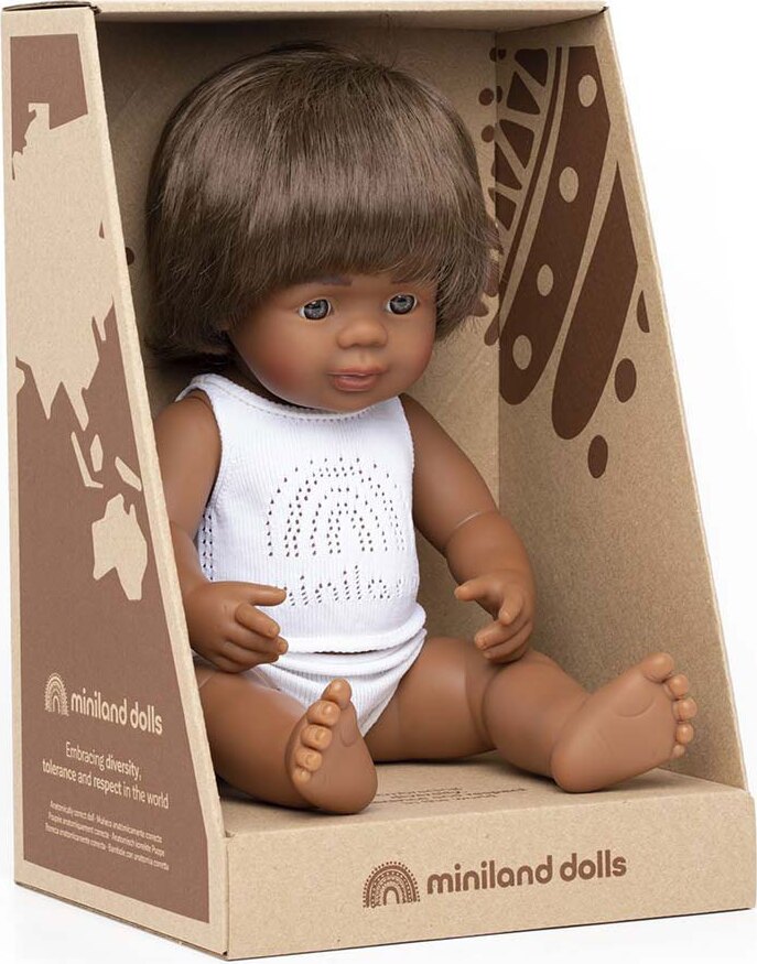 Miniland Lernpuppe, 38 cm, einheimischer australischer Junge 31181