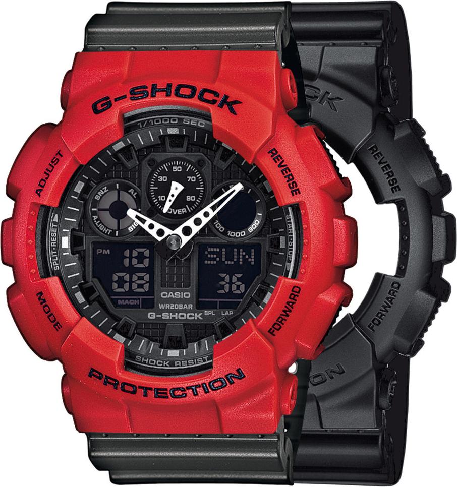 Casio G-Shock SET GA-100-1A1ER hodinky + BEZEL 10395289 + BAND 10467764 20BAR